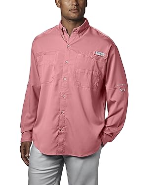 Columbia Men&#39;s Plus Tamiami II Long Sleeve Shirt, Sorbet - Large at Amazon Men’s Clothing store: Hiking Shirts