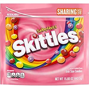 SKITTLES Smoothies Chewy Candy Bulk Pack, Sharing Size, 15.6oz Bag (Pack of 6)