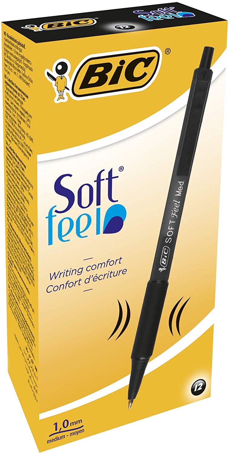 Amazon.com : BIC 8373971 Soft Feel Retractable Ballpoint Pen,中性笔12支