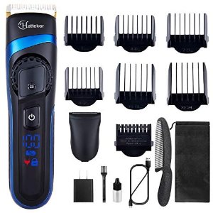 $17.84 Hatteker Mens Hair Trimmer Clipper Body Hair Groomer Electric Beard Trimmer Hair Cutting Grooming Kit Cordless Back Shavers Waterproof USB Rechargeable: Health & Personal Care美发套装