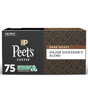 Peet’s Coffee, Major Dickason's Blend - Dark Roast Coffee - 75 K-Cup Pods for Keurig Brewers Box of 75