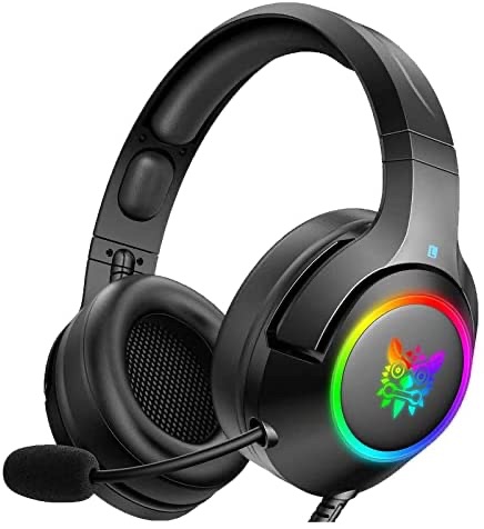 Amazon.com: Gaming Headset PC Gaming Headphone with Microphone Noise Canceling RGB LED Lights Over-Ear 3.5mm for PS4 PS5 PC Xbox One Computer, Applicable Various Head Types : Video Games耳机
