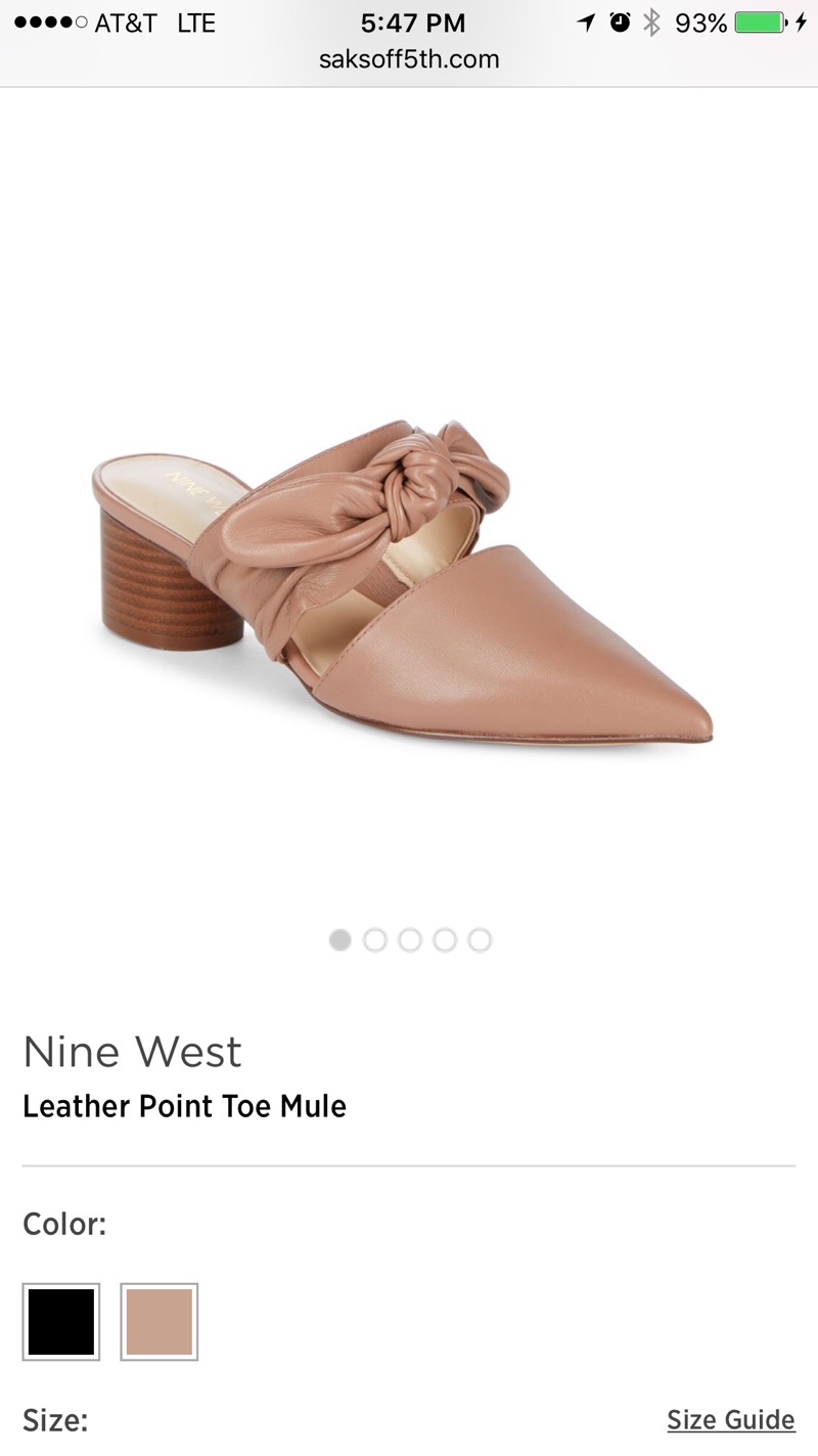 Nine West 尖头穆勒鞋
