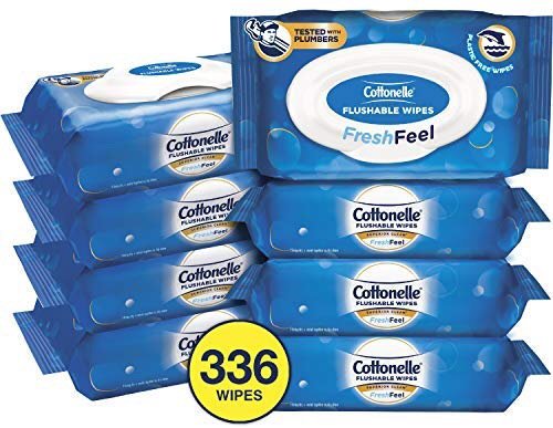 Cottonelle FreshFeel Flushable Wet Wipes for Adults, Alcohol Free, 336 Wipes per Pack