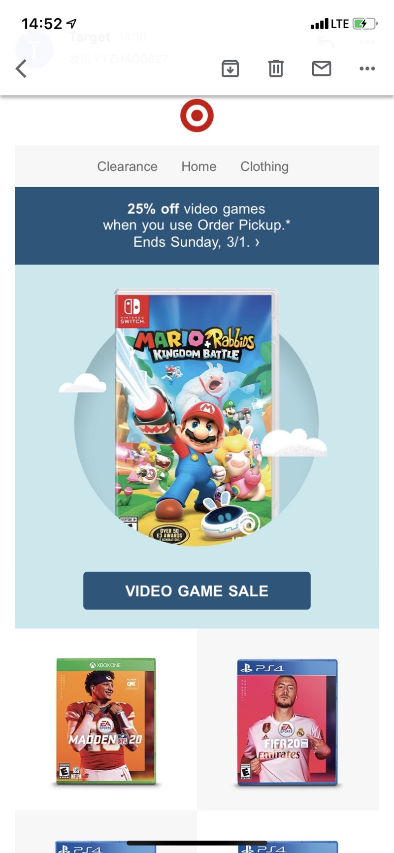 Target : 25% off video games for pickup order