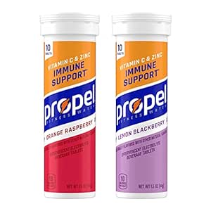 Amazon.com : Propel Tablets Immune Support with Vitamin C + Zinc, 2 Flavor Variety Pack, Zero Sugar (Pack of 4) : Health &amp; Household