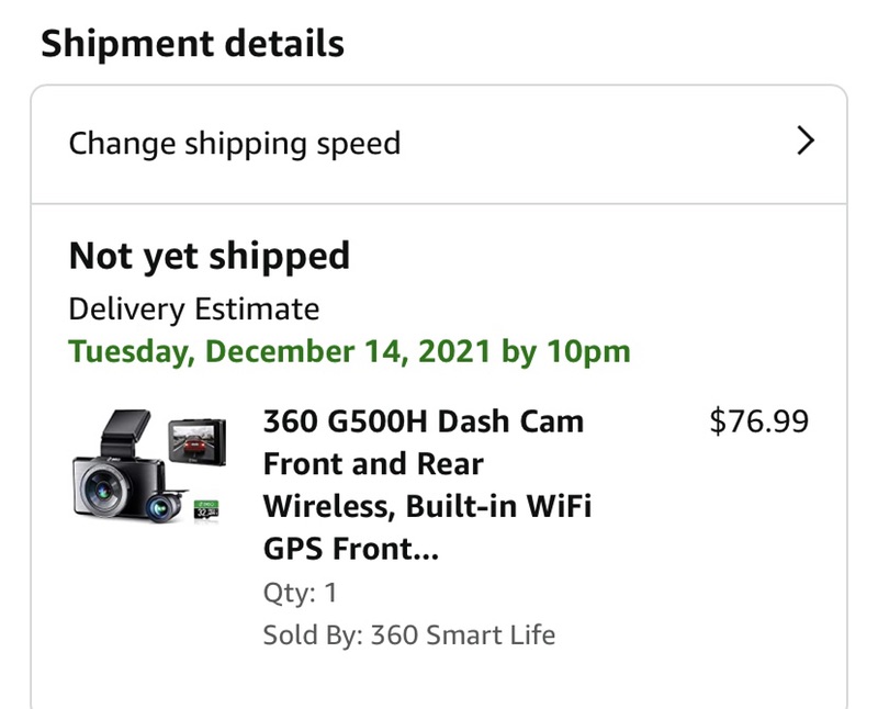 Amazon.com: 360 G500H Dash Cam Front and Rear Wireless 360 行车记录仪