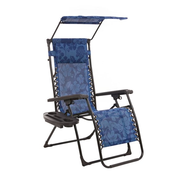 Blue Flower 26" Wide Zero Gravity Chair