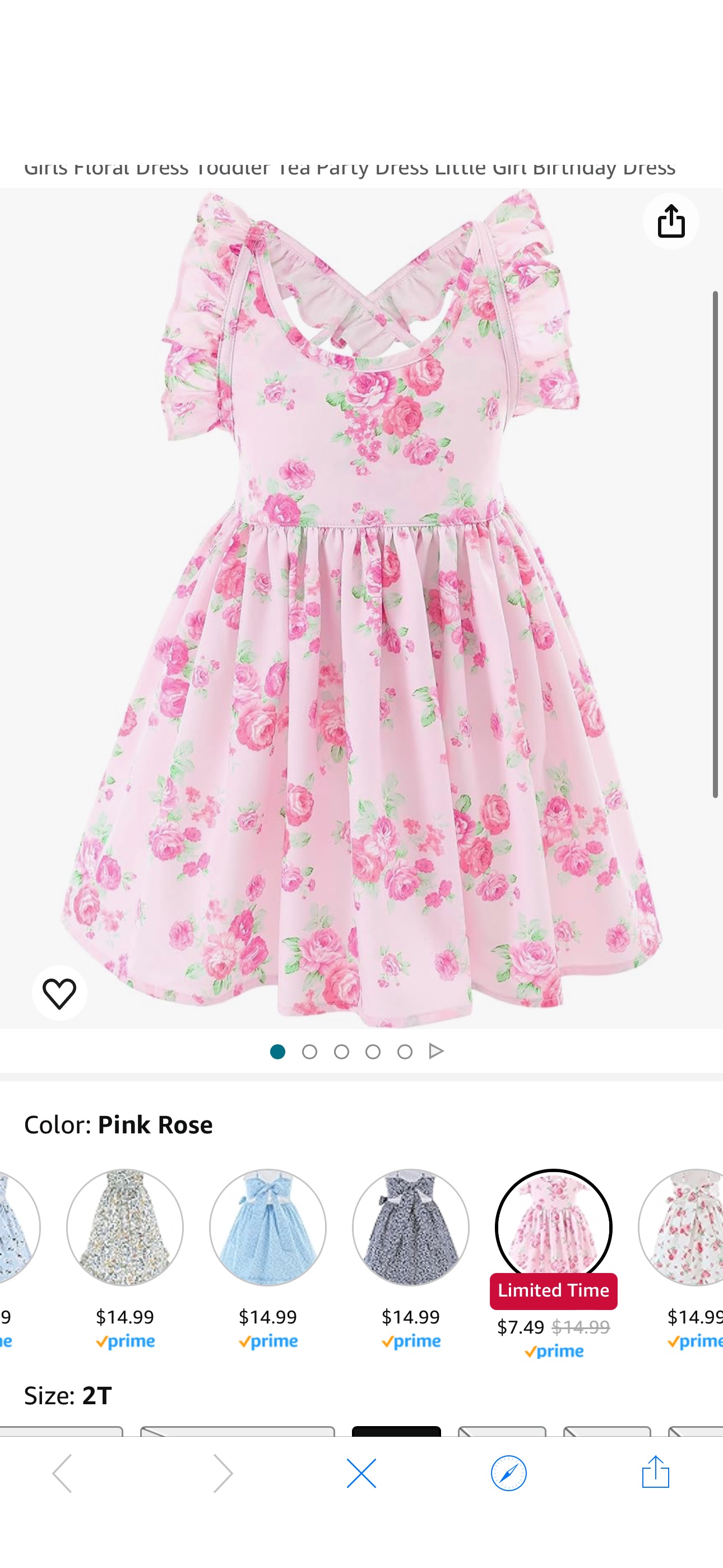Amazon.com: Somlatrecy Floral Girl Dress Toddler Tea Party Dress Little Girl Birthday Dress Pink 2T: Clothing, Shoes & Jewelry