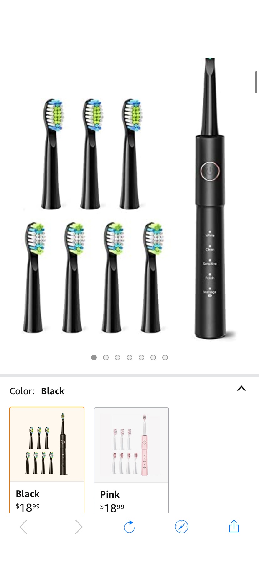 电动牙刷套装Amazon.com: Electric Toothbrush , 5 Modes 8 Heads 40,000 VPM IPX7 Waterproof Timer , 2H Fast Charge for 30 Days Use , Rechargea