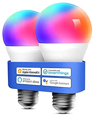 meross智能彩色灯灯泡 810流明 相当于60瓦灯泡亮度 支持HomeKit Siri Alexa Google 两个装