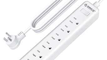 Amazon.com: ORICO 6 AC Multiple Outlets(1250W) Power Strip, 175J, Grounded Flat Plug with 5FT Extension插排