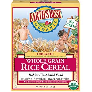 Earth's Best 地球最好高铁米糊Organic Infant Cereal, Whole Grain Rice, 8 oz. Box (Pack of 12): Amazon.com: Grocery & Gourmet Food