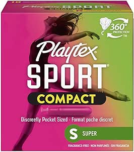 Amazon.com: Playtex Sport Tampons, Super Absorbency, Fragrance-Free - 18ct : Health &amp; Household