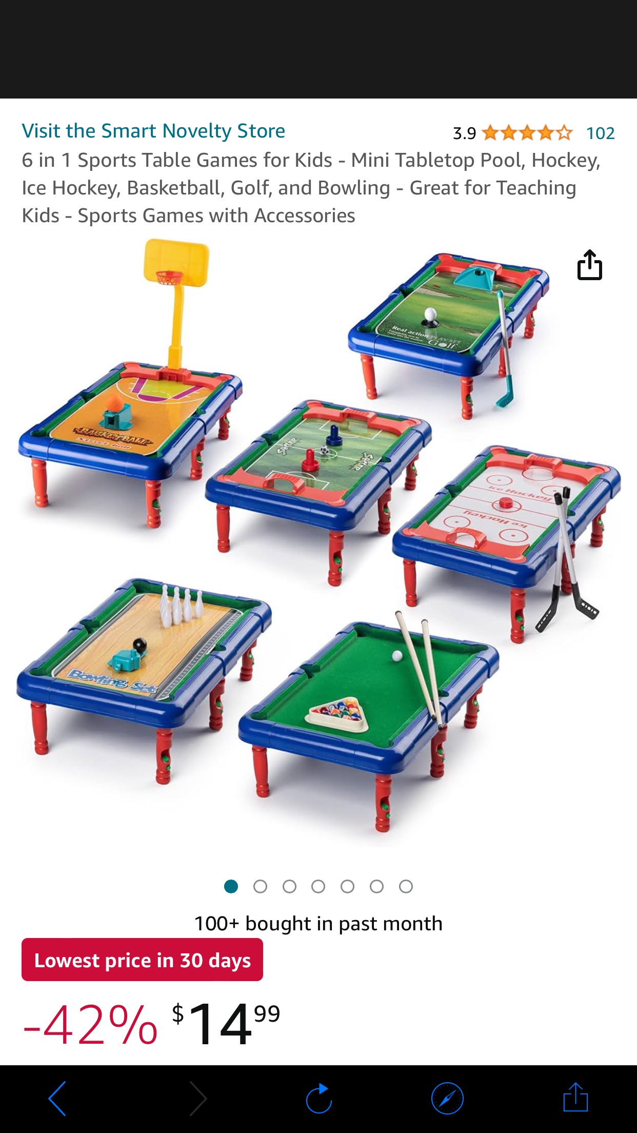 Amazon.com: 6 in 1 Sports Table Games for Kids - Mini Tabletop Pool, Hockey, Ice Hockey, Basketball, Golf, and Bowling