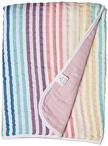 HonestBaby Organic Cotton Hand-Quilted Blanket, Rainbow Stripe, One Size