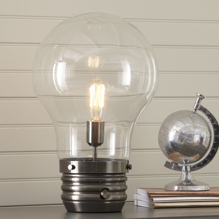 Mack & Milo Battey 18" Table Lamp with Globe Shade & Reviews | Wayfair灯泡形状台灯