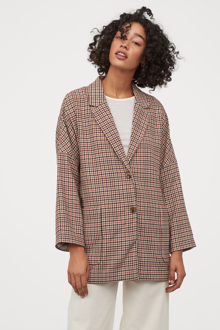 Single-breasted Jacket - Rust brown/checked - Ladies | H&M US 西装