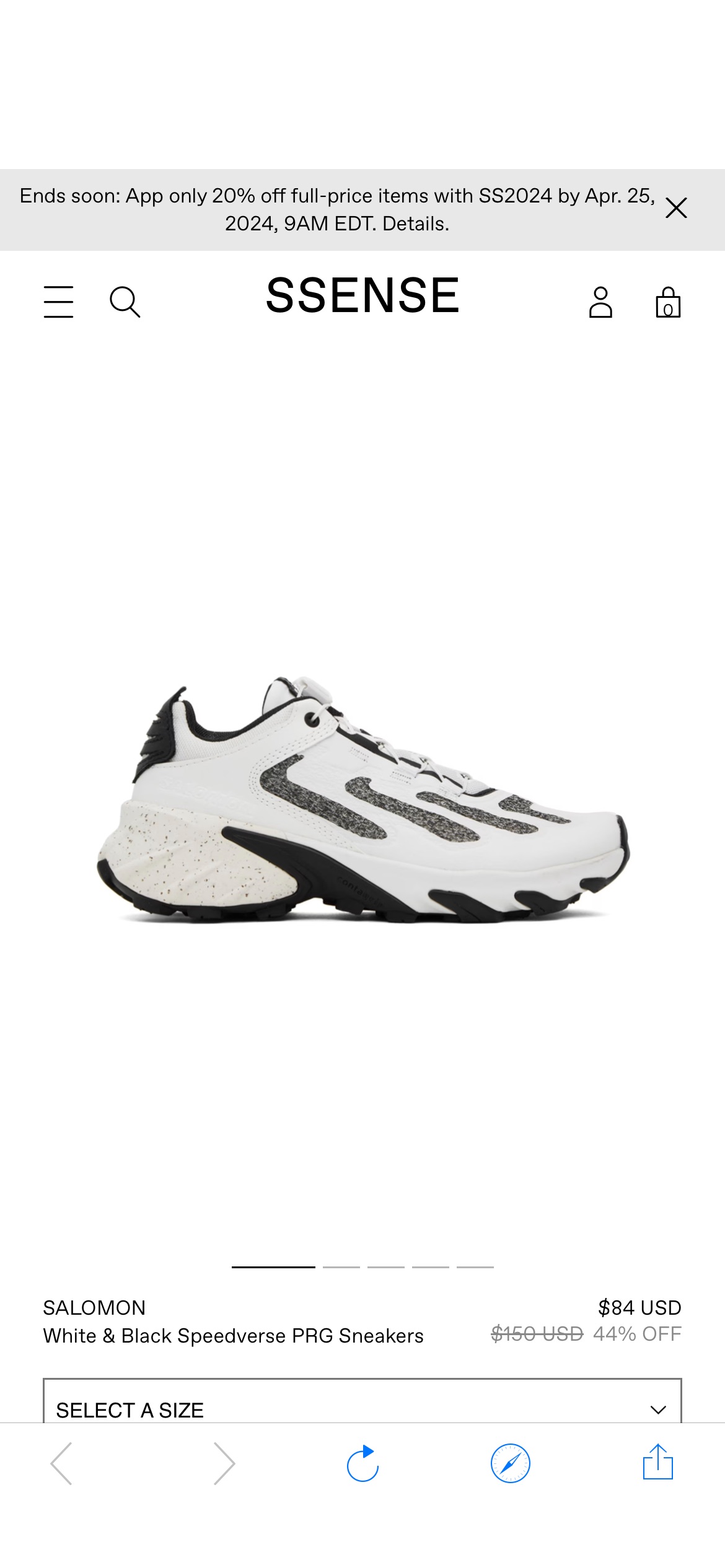 White & Black Speedverse PRG Sneakers by Salomon on Sale