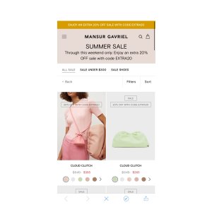 Mansur Gavriel 额外8折 折扣码EXTRA20