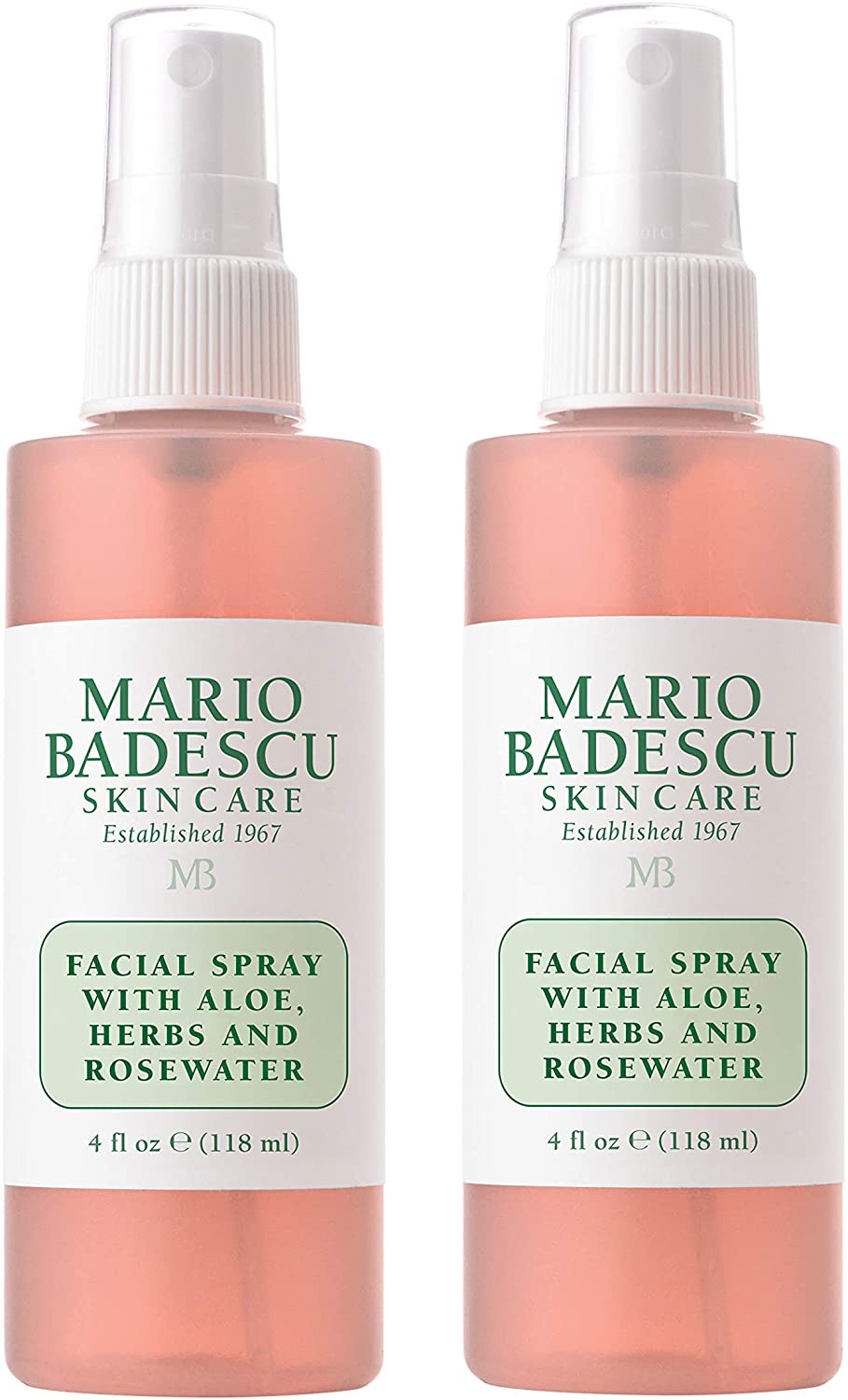 Amazon.com: Mario Badescu Facial Spray with Aloe, Herbs & Rosewater, 4 Fl Oz (Pack of 2): Premium Beauty 喷雾