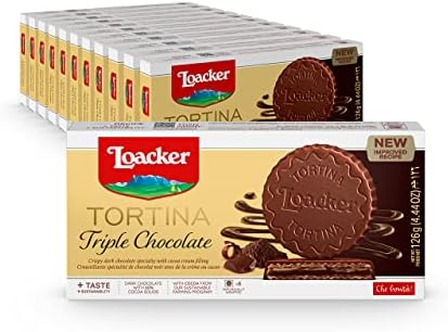 Amazon.com: Loacker Tortina Triple Chocolate - Individually Wrapped Premium Dark Chocolate Enrobed Crispy Cocoa Wafer Tartlets with Cocoa Cream Filling - Pack of 12 : Grocery &amp; Gourmet Food
