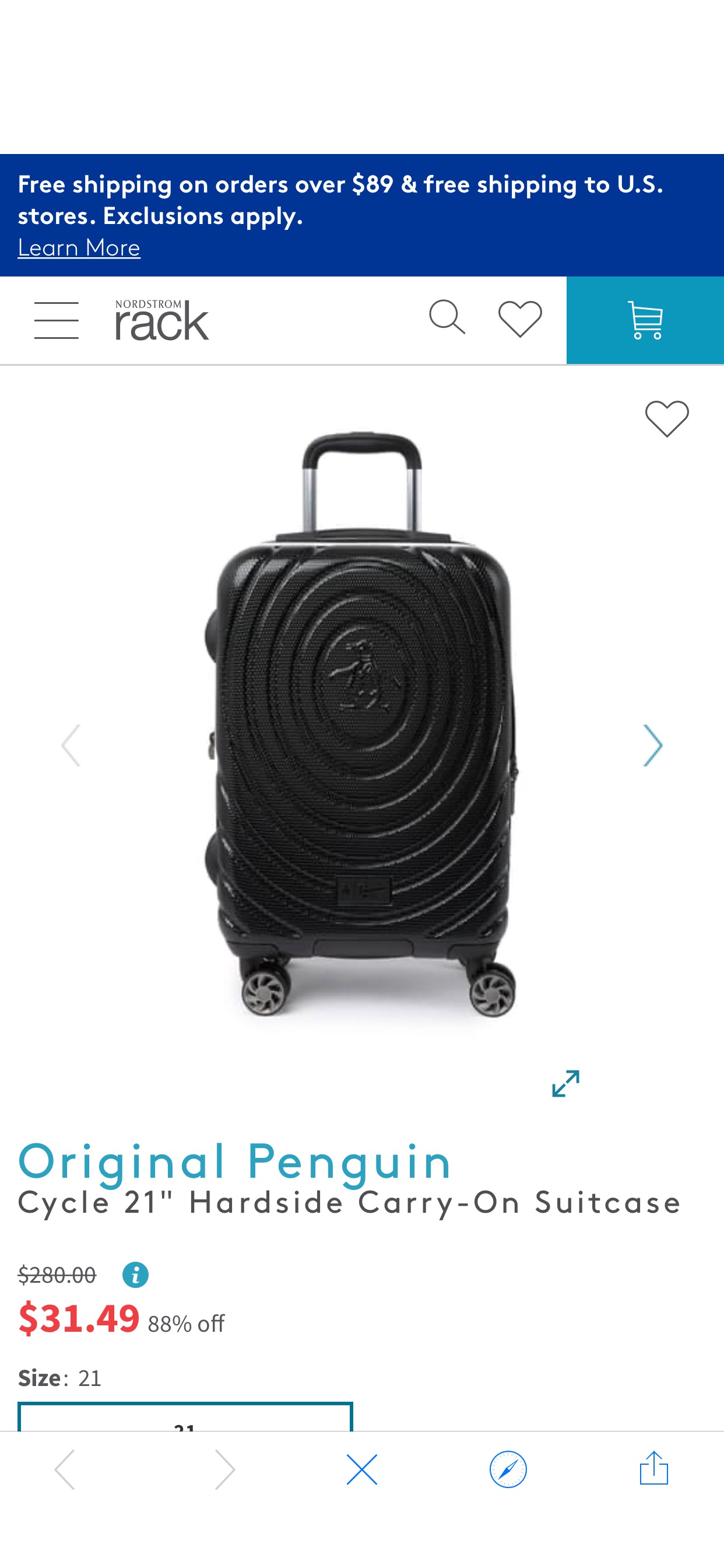 Original Penguin | 21寸拉杆旅行箱Cycle 21" Hardside Carry-On Suitcase | Nordstrom Rack