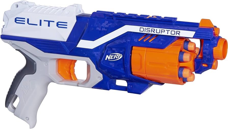 Amazon.com: NERF Disruptor Elite Blaster, 6-Dart Rotating Drum, Slam Fire, Includes 6 Official Nerf Elite Darts, Easter Gifts for Kids, Teens, Adults (Amazon Exclusive) : Toys & Games