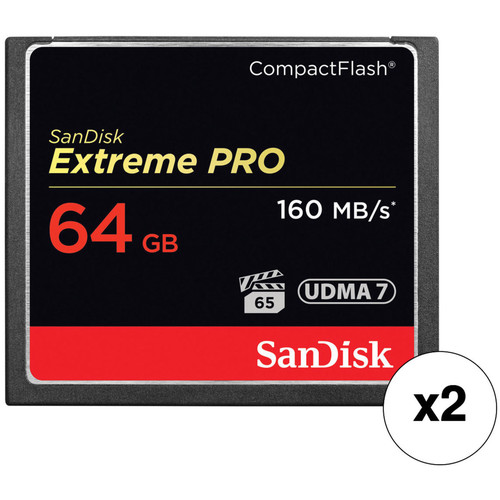 SanDisk 64GB Extreme Pro CompactFlash存储卡（2件装）