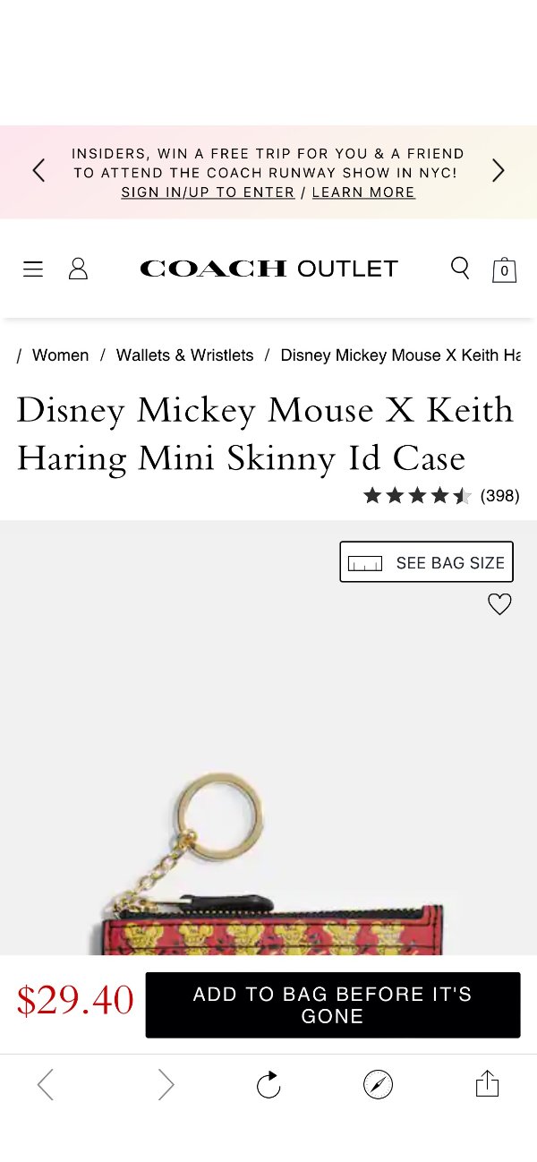 COACH® | Disney Mickey Mouse X Keith Haring Mini Skinny Id Case