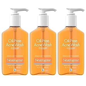 Amazon.com: Neutrogena Oil-Free Acne Fighting Face Wash, Daily Cleanser with Salicylic Acid Acne Treatment, 9.1 Fl Oz (Pack of 3) : Beauty &amp; Personal Care