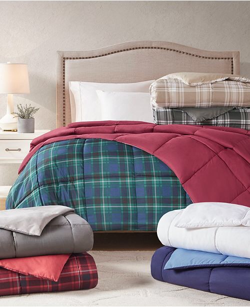 羽绒被～Martha Stewart Collection Martha Stewart Collection Essentials Reversible Down Alternative Comforter, Created for Macy's & Reviews - Comforters - Bed & Bath - Macy's