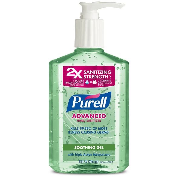 PURELL Advanced Hand Sanitizer Soothing Gel With Aloe And Vitamin E - 8 Fl Oz ,免洗消毒液