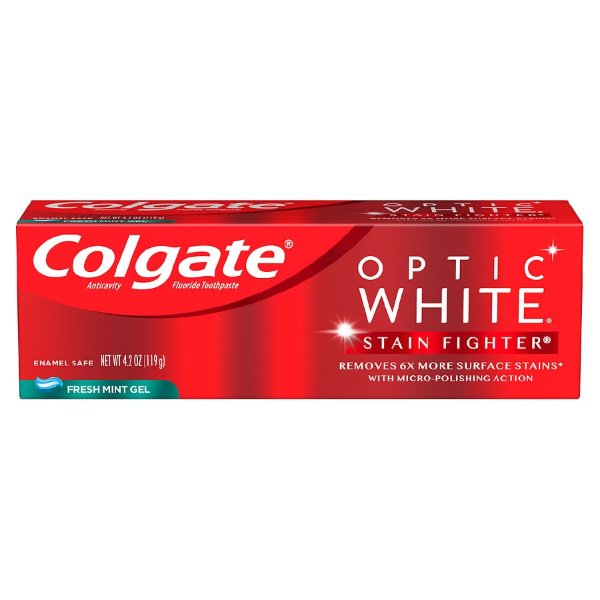Colgate Stain Fighter Teeth Whitening Toothpaste Fresh Mint Gel 4.2oz