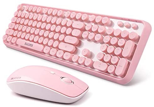 粉色可爱无线键鼠组合
