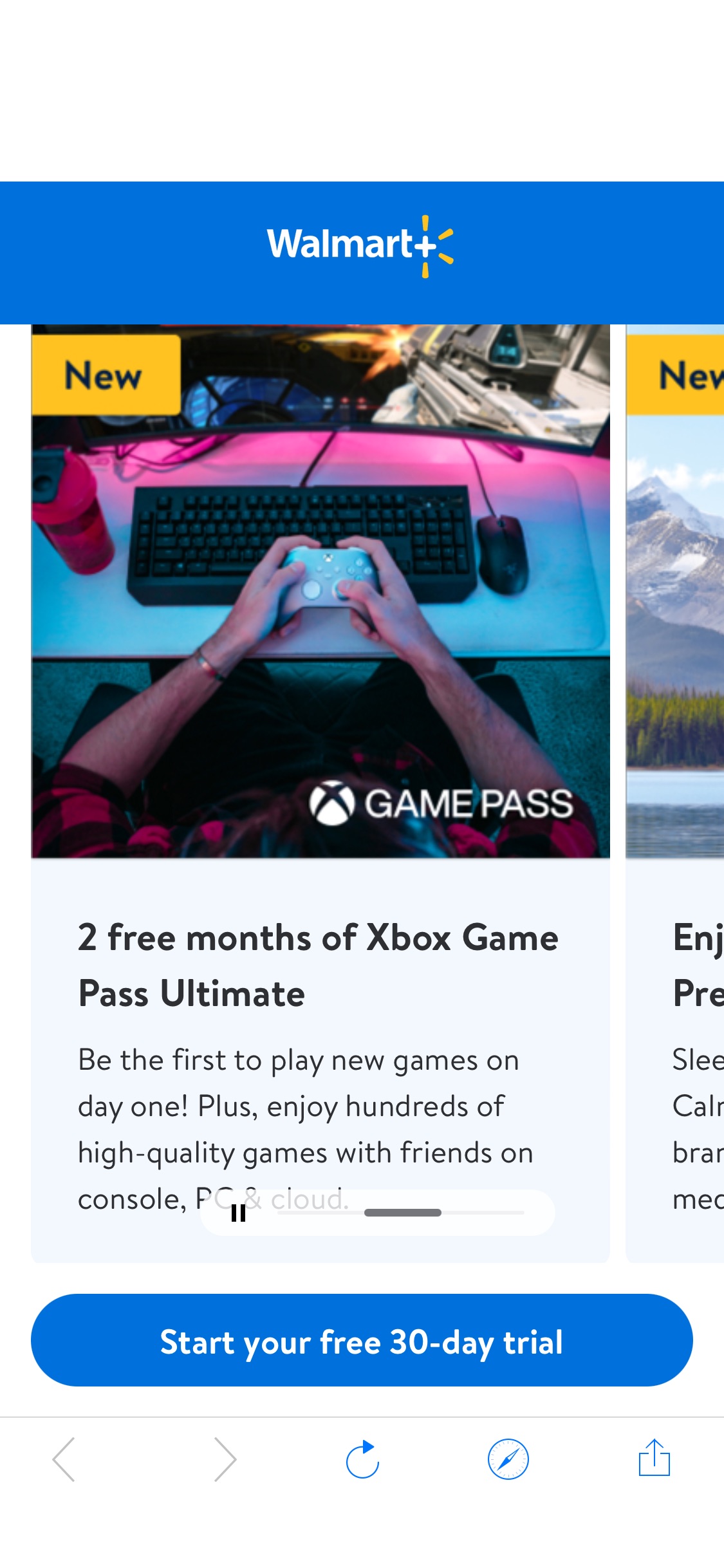 Walmart is offering Walmart+ Members: 2-Month Trial Xbox Game Pass Ultimate for FREE. Offer is valid for New GamePass Ultimate Members only​. Redeem by 8/2/2024.