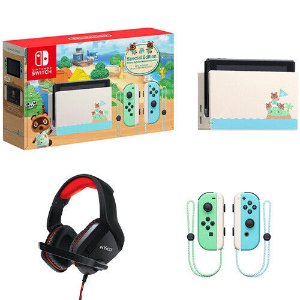Nintendo Switch Console 32GB Animal Crossing Edition + Nyko Gaming Headset