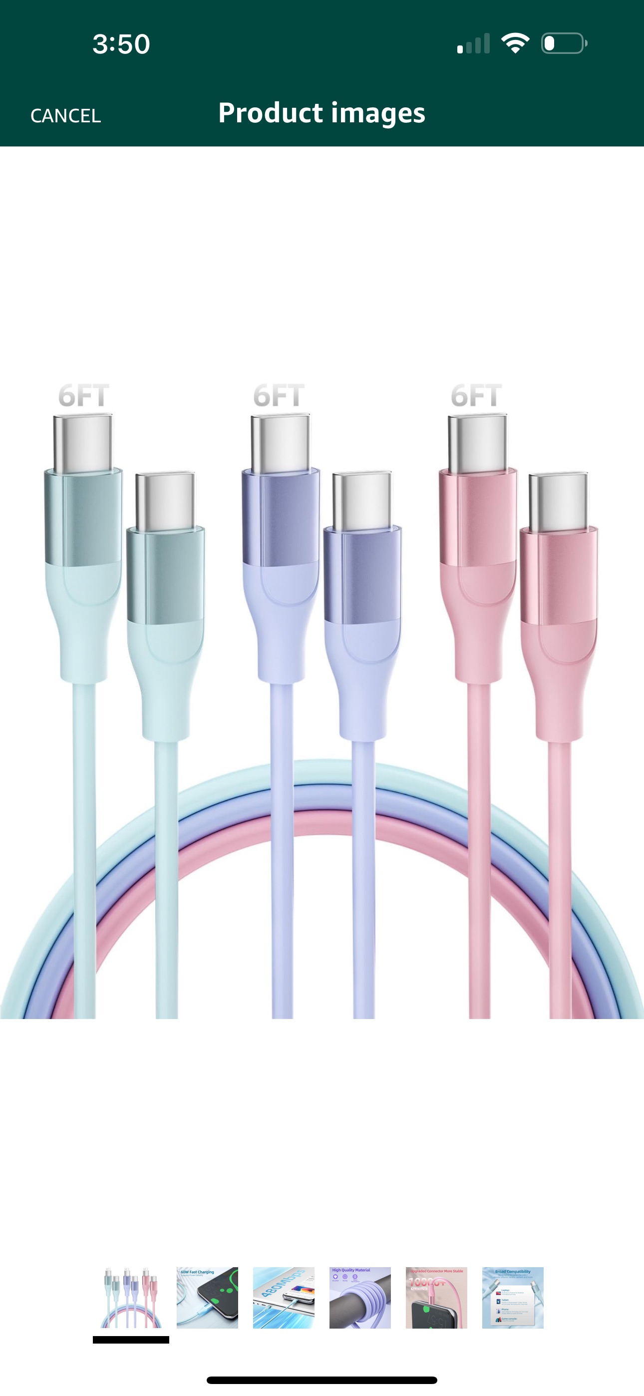 Amazon.com: USB C Charger Cable 3 Pack 6FT 60W USB C to USB C Cable PD Type C Fast Charging Cord for iPhone 15 Pro Plus iPad MacBook Samsung Switch LG and More : Supple Nips: Electronics