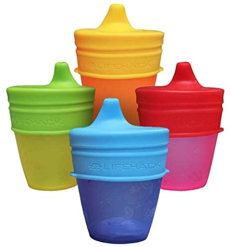 Amazon.com : Sippy Cup Lids by MrLifeHack - (4 Pack) - Makes Any Cup Or Bottle Spill Proof - 100% BPA Free Leak Proof Silicone - Perfect for Toddlers & Babies : Baby 鸭嘴杯盖
