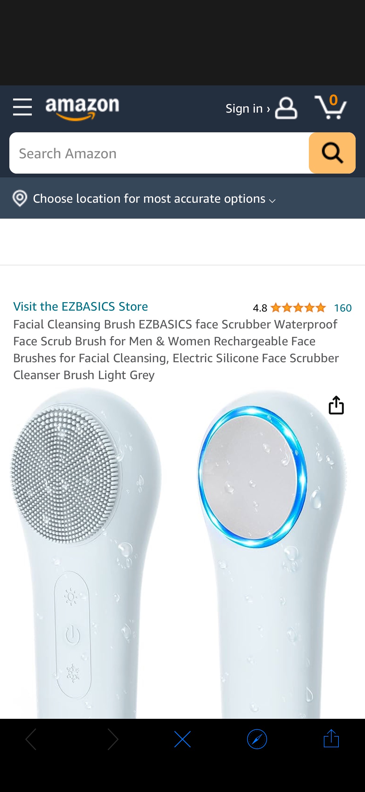 Amazon.com: Facial Cleansing Brush EZBASICS face Scrubber Waterproof Face Scrub Brush for Men & Women Rechargeable Face Brushes for Facial Cleansing, Electric Silicone Face Scrubber Cleanser Brush Lig
