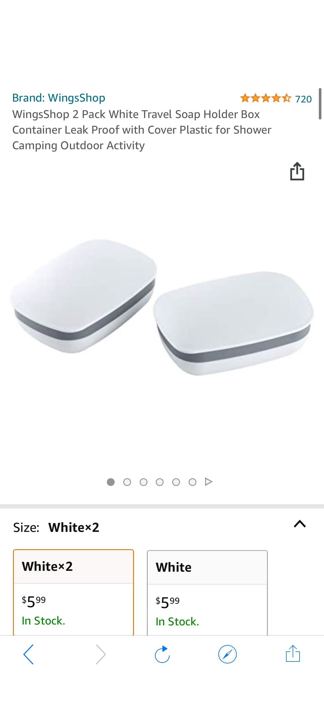 Amazon.com: WingsShop 2 Pack White Travel Soap Holder Box Container Leak Proof with Cover Plastic for Shower Camping Outdoor Activity :皂盒