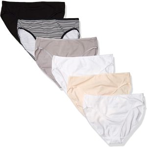Amazon.com: Amazon Essentials Women's Cotton Stretch Hi-Cut Brief Panty, Basic Assorted, X-Large: Clothing