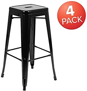Amazon.com: Flash Furniture 30" High Metal Indoor Bar Stool 金属椅子 4件套