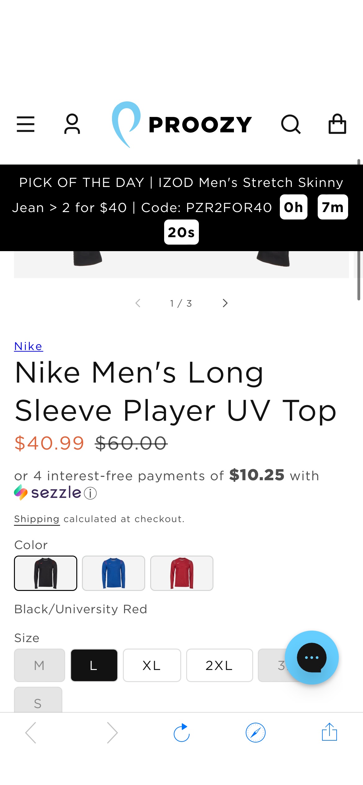 Nike Men's Long Sleeve Player UV Top – PROOZY Proozy：Nike 特惠：男士长袖上衣 $45 两件 + 免费送货！

 代码：PZR18UV-FS