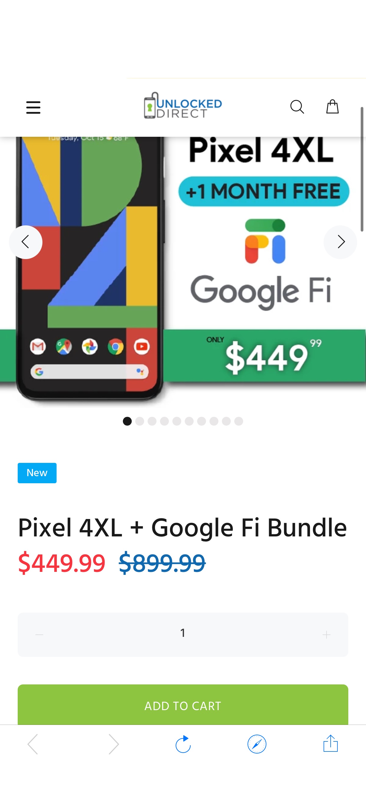 Pixel 4XL + Google 手机Fi Bundle – Unlocked Direct