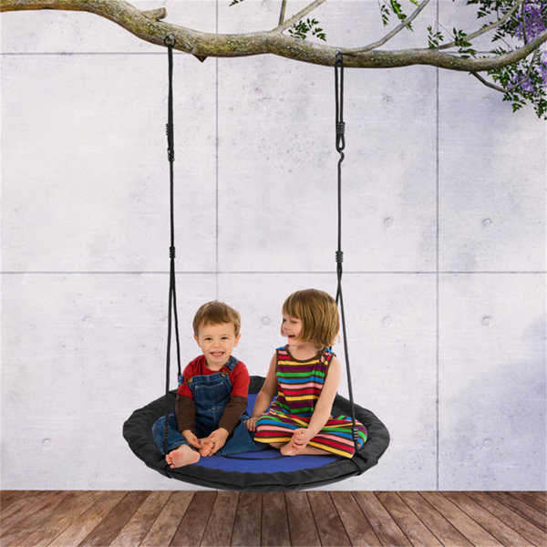 Norbi Round Tree Swing 440 Lb Weight Durable Steel Frame Waterproof Adjustable Rope & Reviews | Wayfair