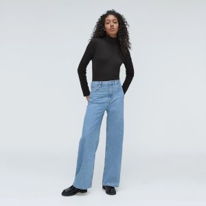$40 The Pima Micro-Rib Turtleneck Black – Everlane