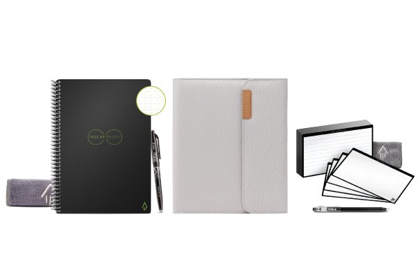 Rocketbook Smart Bundle Core Black Writing Notebook (6"x8.8") Dot Grid