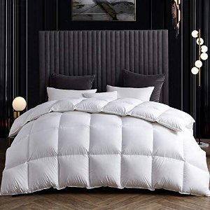 NOWMAN Lightweight White Feather Down Comforter Queen Size