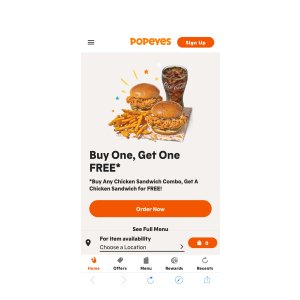 $0 Popeyes 买一送一了!鸡肉三明治套餐,送一个免费 鸡肉三明治